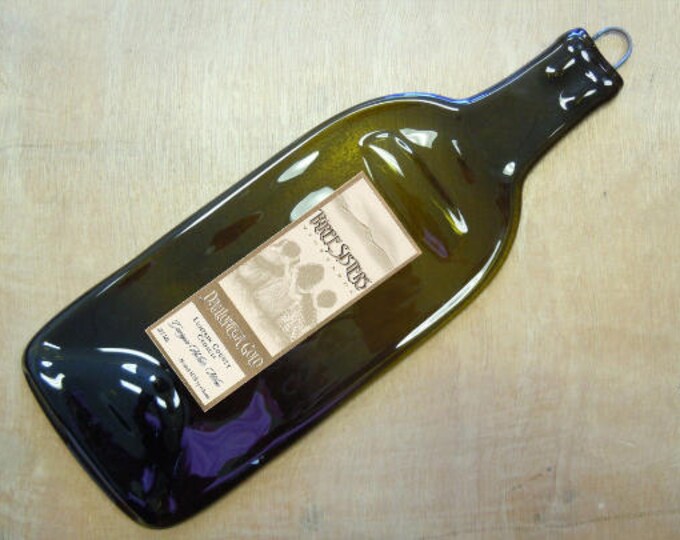 3 Three Sisters Slumped Melted Flattened Flat Wine Bottle Cheese Tray Spoon Rest Glass Plate Eco Gift