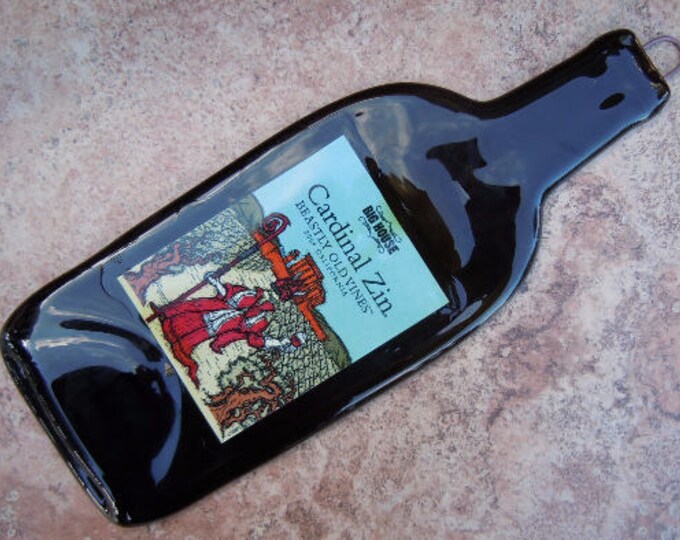 Free Shipping Big House Cardinal Zin Zinfandel Wine Slumped Melted Flattened Flat Bottle Tray Spoon Rest Glass Plate Gift