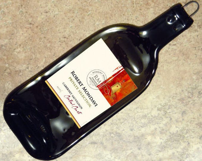 Free Shipping Robert Mondavi Private Selection Cabernet 2010 Slumped Melted Flattened Flat Wine Bottle Tray Spoon Rest Glass Plate Gift