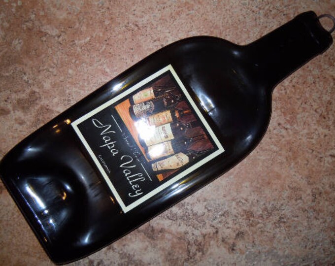 Free Shipping Napa Valley Art Edition Wine Slumped Melted Flattened Flat Bottle Tray Spoon Rest Glass Plate Gift