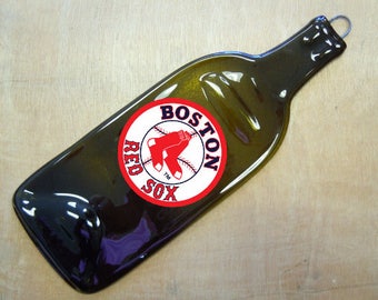 Free Shipping Boston Red Sox NBA Sport Slumped Melted Flattened Flat Bottle Tray Spoon Rest Glass Plate Gift