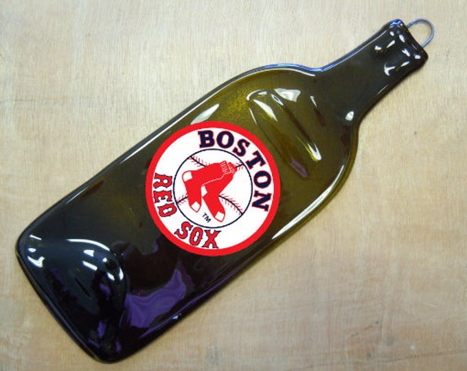 Free Shipping Boston Red Sox NBA Sport Slumped Melted Flattened Flat Bottle Tray Spoon Rest Glass Plate Gift