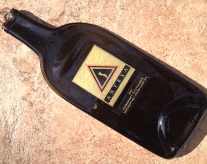 Free Shipping Napa Valley Artesa Cabernet 2005 Slumped Melted Flattened Flat Wine Bottle Tray Spoon Rest Glass Plate Gift