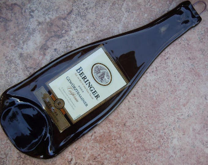 Free Shipping Beringer Gewurtztraminer Napa Wine Slumped Melted Flattened Flat Bottle Tray Spoon Rest Glass Plate Gift