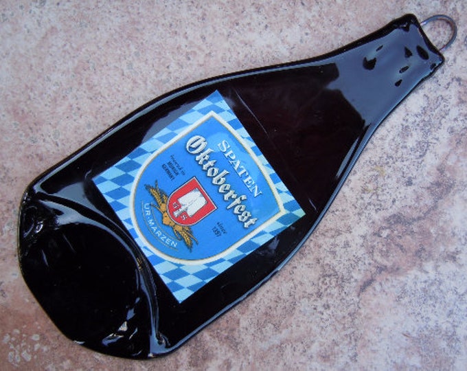 FREE SHIPPING Spaten Oktoberfest Marzen German Beer Slump Melted Flat Bottle Cheese Tray Spoon Rest Glass Eco Gift