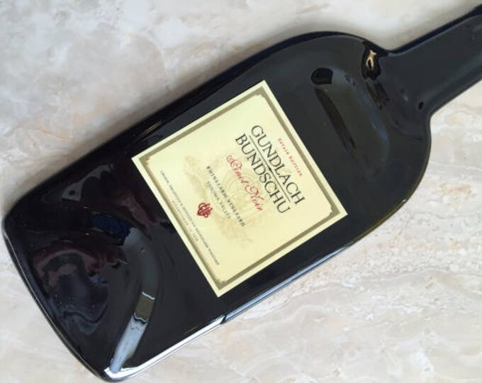 Free Shipping GUNDLACH bundschu Pinot Noir Slumped Melted Flat Wine Bottle Tray Spoon Rest Glass Plate Gift