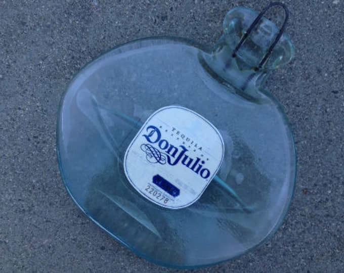 FREE SHIPPING Don Julio Bianco Tequila Mexico Slumped Flattened bottle elegant cheese tray spoon rest glass plate eco gift