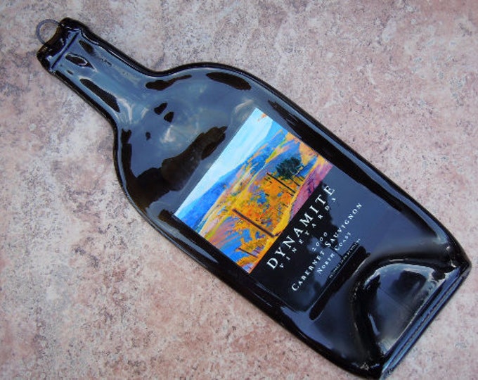 Free Shipping Dynamite Vineyards Cabernet Napa Valley Slumped Melted Flattened Flat Wine Bottle Tray Spoon Rest Glass Plate Gift