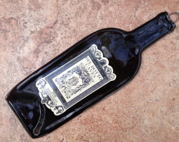 Del Dotto Cabernet Napa Valley 2008 Slumped Melted Flat Wine Bottle Cheese Tray Spoon Rest Glass Plate Wall Deco Eco Gift