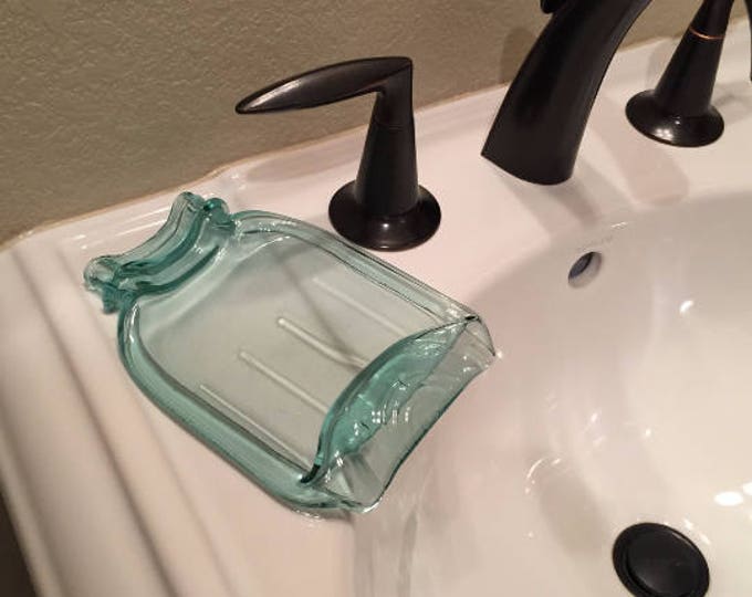 Free Shiping..Melted Mason Jar " QUART SIZE " no ball logo .Antique Blue, Cute Spoon Rest, Cheese butter Tray, dish soap