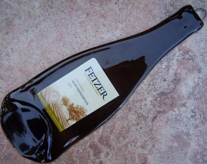 Free shipping Fetzer Gewurztraminer 2009 Slump Melted Flattened Flat Wine Bottle Cheese Tray Spoon Rest Glass Eco Gift