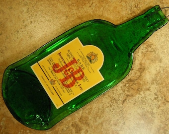 Free Shipping J&B Justerini Brooks Scotch Scotland Whisky Slumped Melted Flattened Flat Bottle Cheese Tray Spoon Rest Glass Plate Eco Gift