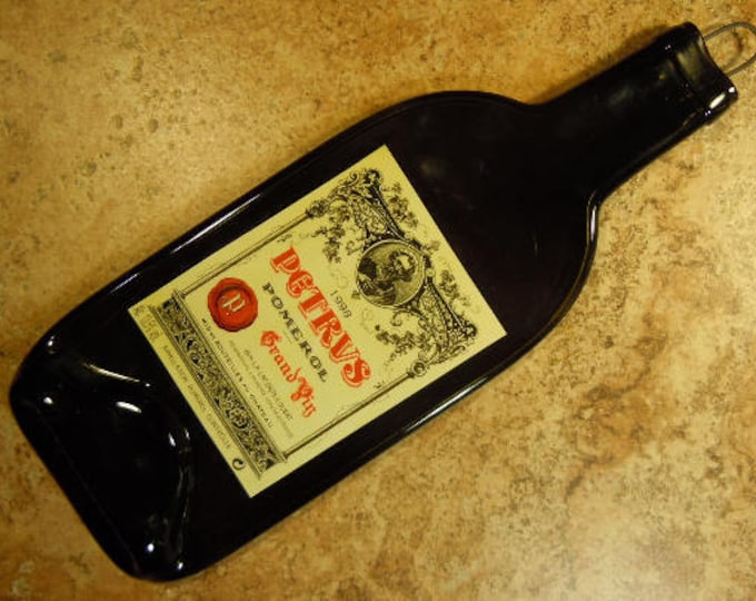 Chateau Petrus Pomerol Grand Vin Red Wine France Slumped Flat Bottle Cheese Tray Spoon Rest Glass Plate Eco Gift