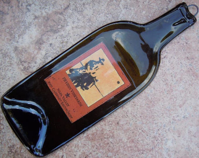 Free Shipping PB Hein Vineyards Napa Valley Cabernet Slumped Melted Flattened Flat Wine Bottle Tray Spoon Rest Glass Plate Gift