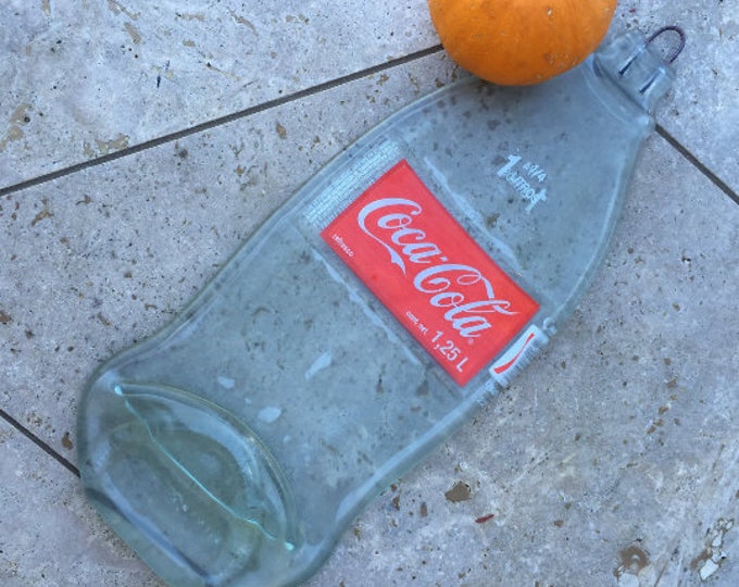 free shipping LARGE 1 LITER Coca Cola Flat Bottle Cheese Tray Spoon Rest Glass Plate Eco Gift
