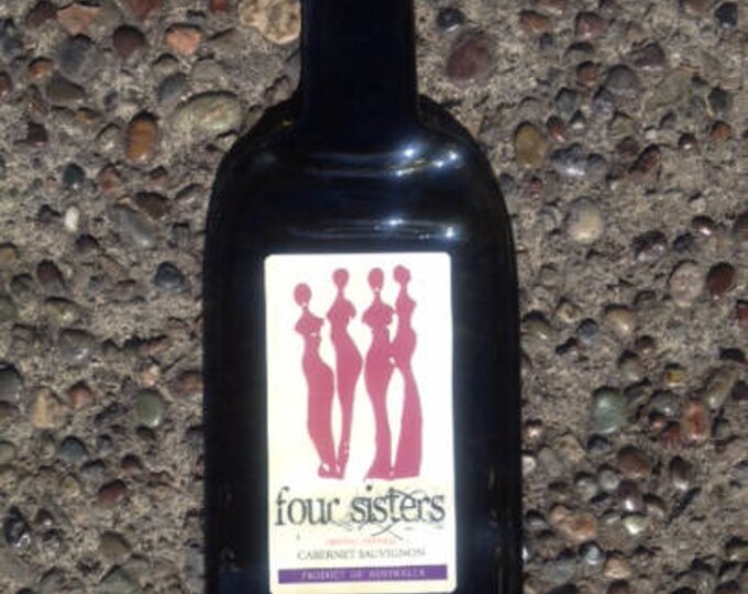 Free shipping 4 Four Sisters Australia Cabernet Sauvignon Slumped Melted Flattened Wine Bottle  Spoon Rest Glass Plate Eco Gift Inactive