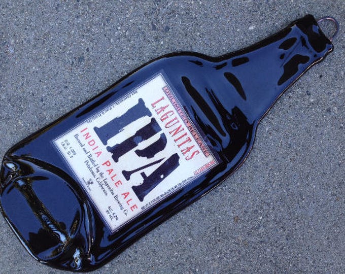 Free shipping Lagunitas IPA Indian Pale Ale Petaluma California Beer Slumped Melted Flattened Wine Bottle  Spoon Rest Glass Plate Eco Gift
