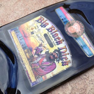 FREE SHIPPING Big Black Dick Dark Rum Slumped Melted Flattened Wine
