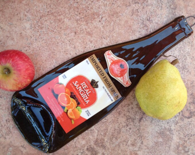 Free Shipping Spain Cruz Garcia Sangria Melted Flattened Flat Wine Bottle Tray Spoon Glass Plate Gift