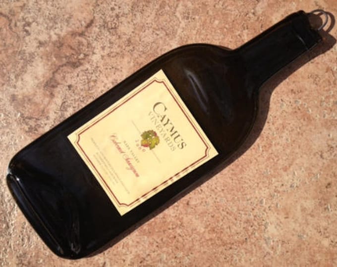 FREE SHIPPING Caymus Cabernet Slumped Melted Flattened Wine Bottle Cheese Tray Spoon Rest Eco Gift