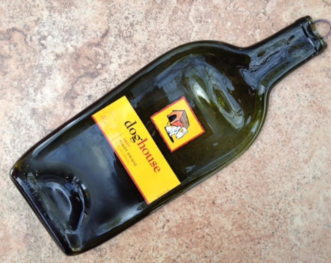Free Shipping Dog House 2007 Pinot Grigio California Slumped Melted Flat Wine Bottle Tray Spoon Rest Glass Plate Gift
