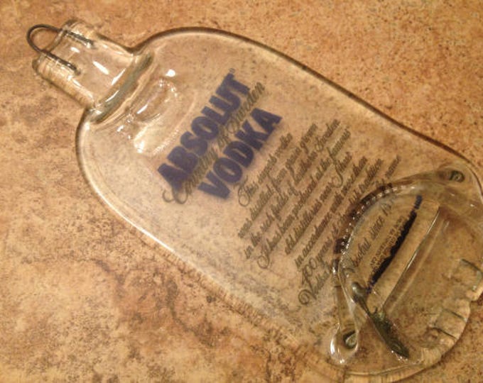 Free Shipping Absolut Vodka Standart Slumped Melted Flattened Flat Bottle Cheese Tray Spoon Rest Glass Plate Eco Gift