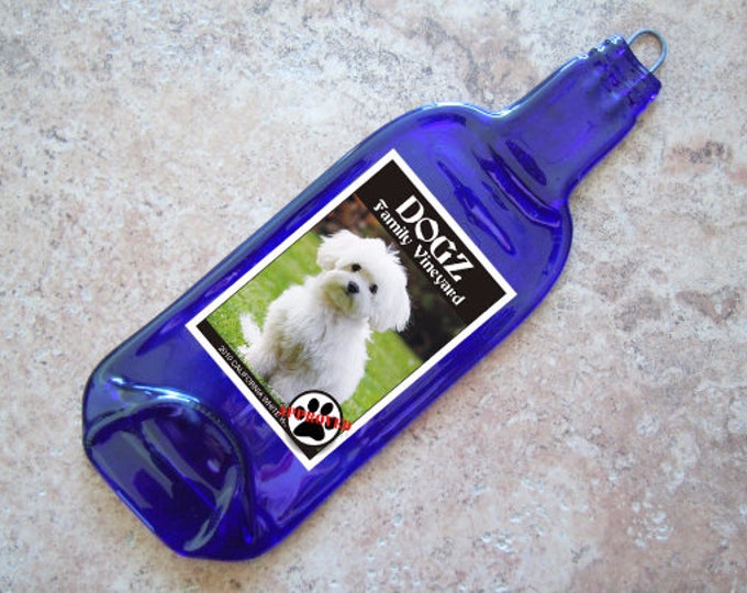 Free Shipping DOGS Z/13 Reserve Slumped Melted Flattened Flat Bottle Tray Spoon Rest Glass Plate Gift