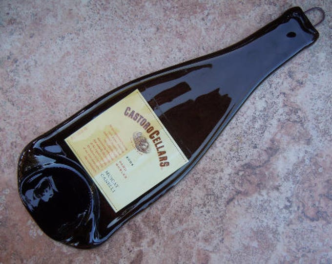 Free Shipping Castoro Cellars Muscat Canelli Paso Robles Wine Slumped Melted Flattened Flat Bottle Tray Spoon Rest Glass Plate Gift