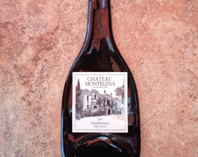 Free Shipping Chateau Montelena 2007 Napa Chardonnay Wine Slumped Melted Flattened Flat Bottle Tray Spoon Rest Glass Plate Gift