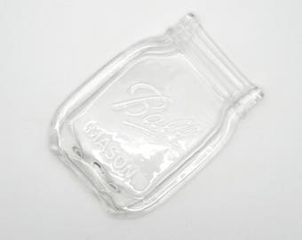 FREE Shipping..Melted Mason Jar &quot; Pint size&quot; BALL LOGO , Cute Spoon Rest, Cheese butter Tray, coaster, dish soap ..