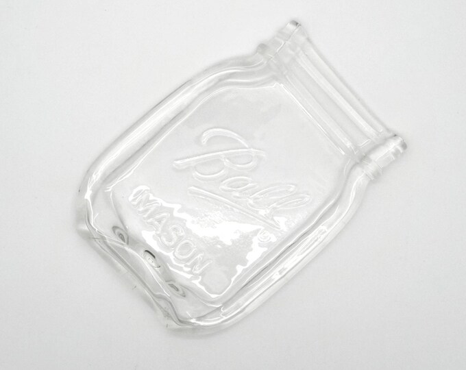 FREE Shipping..Melted Mason Jar " Pint size" BALL LOGO , Cute Spoon Rest, Cheese butter Tray, coaster, dish soap ..