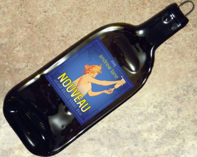 Free Shipping Andrew Lane Nouveau Wine Slumped Melted Flattened Flat Bottle Tray Spoon Rest Glass Plate Gift