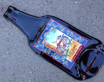 Free shipping Fat Tire Amber Ale New Belgian Style Beer Slumped Melted Flattened Wine Bottle  Spoon Rest Glass Plate Eco Gift Inactive