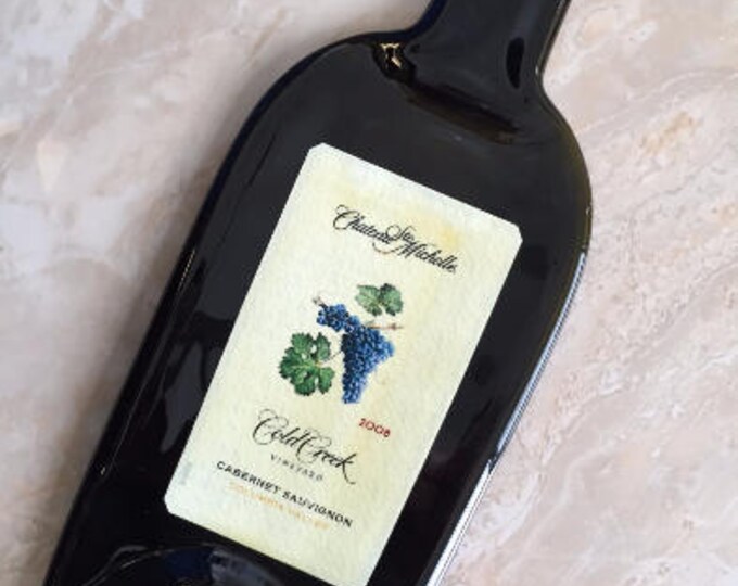 Free Shipping Cold Creek Vineyard Slumped Melted Flattened Flat Wine Bottle Tray Spoon Rest Glass Plate Gift