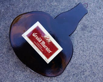 FREE SHIPPING Grand Marnier Liqueur Orange Cognac Slump  Flat Wine Bottle Cheese Tray Spoon Rest Glass Eco Gift