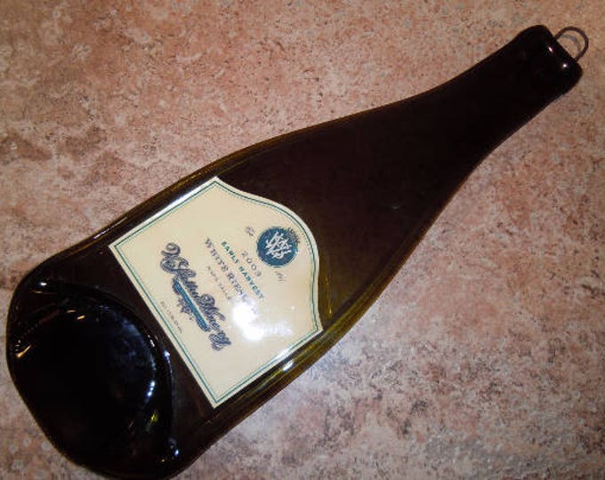 Free Shipping V Sattui White Riesling Slumped Melted Flat Wine Bottle Tray Spoon Rest Glass Plate Gift