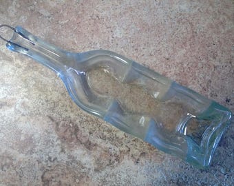 Free Shipping Plain Clear Plate Salsa Bowl Triple Slumped Melted Flattened Flat Wine Bottle Cheese Tray Spoon Rest Glass Plate Eco Gift