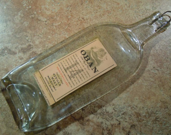 Free Shipping Oban Scotch Whisky Slumped Melted Flattened Flat Bottle Tray Spoon Rest Glass Plate Gift