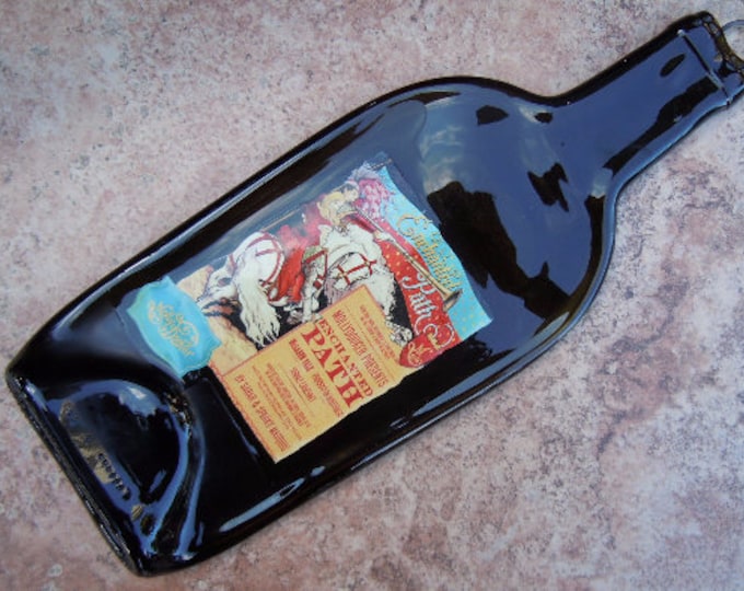 Free shipping MollyDooker Enchanted Path Slump Melted Flattened Flat Wine Bottle Cheese Tray Spoon Rest Glass Eco Gift