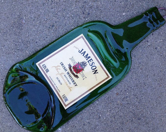 FREE SHIPPING Jameson Irish Whiskey Whisky Original Ireland version Slumped Flat wine bottle elegant cheese tray spoon rest Great Eco Gift
