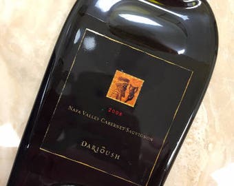 Free Shipping DARIOUSH Napa Wine Cabernet Sauvignon 2008 Slumped Melted Flattened Flat Wine Bottle Tray Spoon Rest Glass Plate Gift