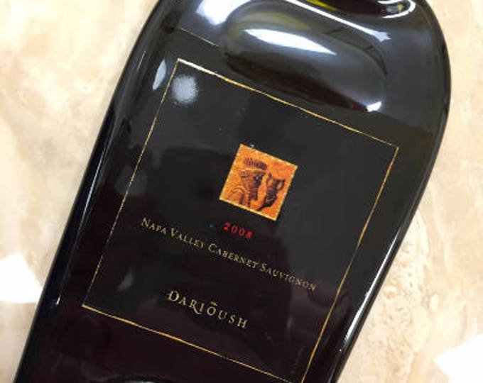 Free Shipping DARIOUSH Napa Wine Cabernet Sauvignon 2008 Slumped Melted Flattened Flat Wine Bottle Tray Spoon Rest Glass Plate Gift