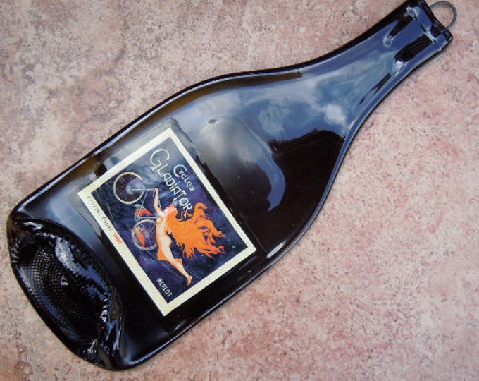 Free Shipping Cycles Gladiator Merlot Central Coast 2008 Slumped Melted Flat Wine Bottle Tray Spoon Rest Glass Plate Gift