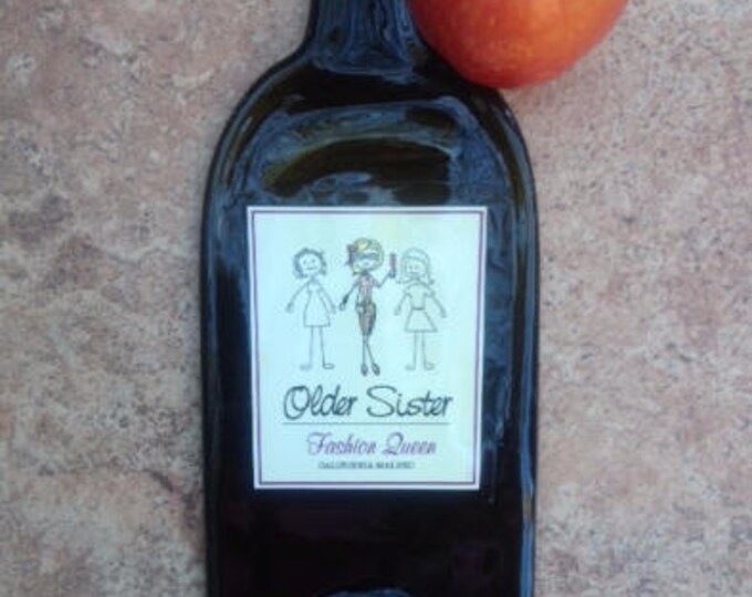 FREE SHIPPING Older Sister Fashion Queen California Wine Slump Melted Flat Wine Bottle Cheese Tray Spoon Rest Glass Eco Gift