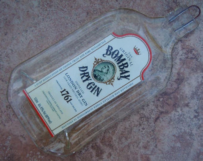 Bombay London Dry Gin England Slumped Melted Flattened Flat Bottle Cheese Tray Spoon Rest Glass Plate Eco Gift