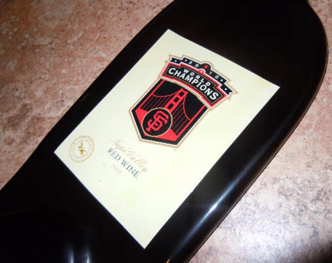 Free Shipping Decoy San Francisco Giants Napa 2010 Wine Slumped Melted Flattened Flat Bottle Tray Spoon Rest Glass Plate Gift