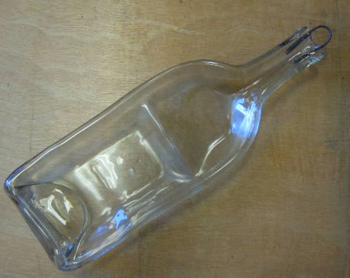 Free Shipping Plain Clear Plate Salsa Bowl Slumped Melted Flattened Flat Wine Bottle Cheese Tray Spoon Rest Glass Plate Eco Gift