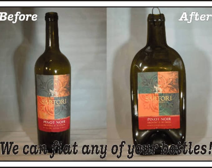 CUSTOM ORDER \ free shipping back to you -Send to us your. Bottle can be flatten/ Melted as spoon rest cheese plate or decoration wall.!!