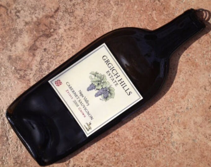 Free Shipping Grgich Hills Cabernet Sauvignon Napa Valley 2005 Slumped Melted Flat Wine Bottle Cheese Tray Spoon Rest Glass Plate Eco Gift