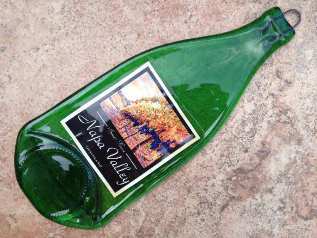 Free Shipping Napa Valley Wine Sunset Vineyard Art Watercolor Edition Slumped Melted Flattened